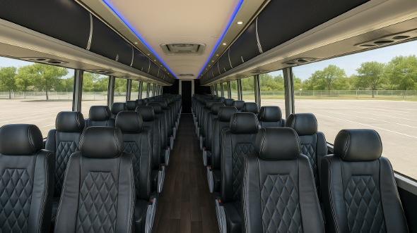 pharr 55 passenger charter bus inside