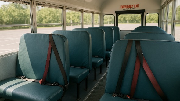 school bus rental interior pharr